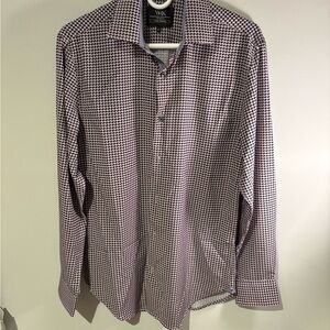 Men's Navy and Pink Checkered Shirt